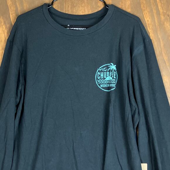 Chubbies Mens Shirt Black The Weekend Has Arrived Vibes 100% Cotton Crew XL - Picture 2 of 13